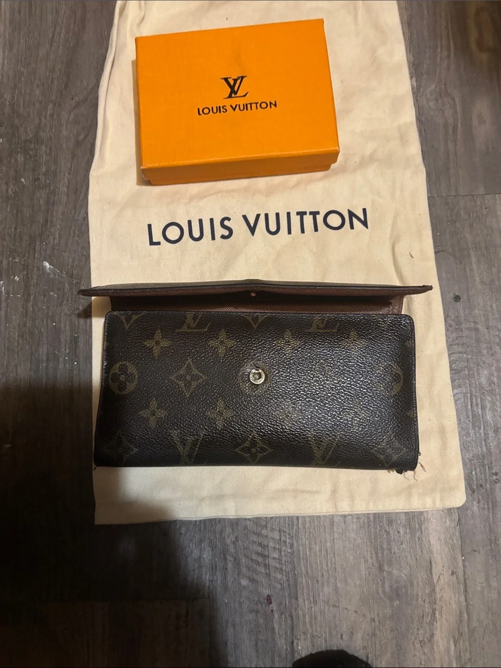 Louis Vuitton Monogram Canvas Brown and Gold Snap Wallet